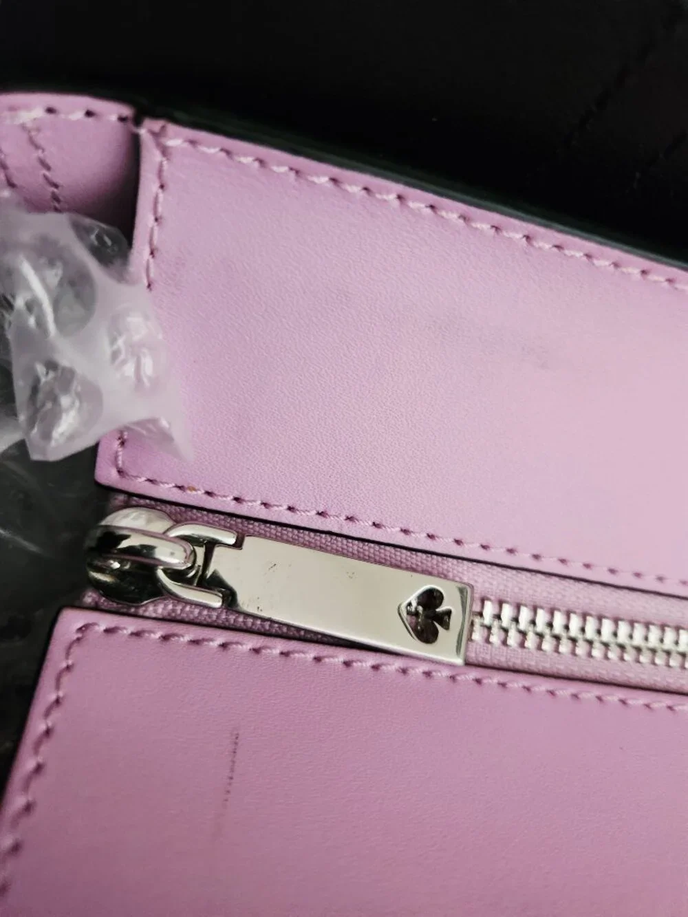 New Kate Spade NY Purple & Black Leather Shoulder Bag Satchel Purse